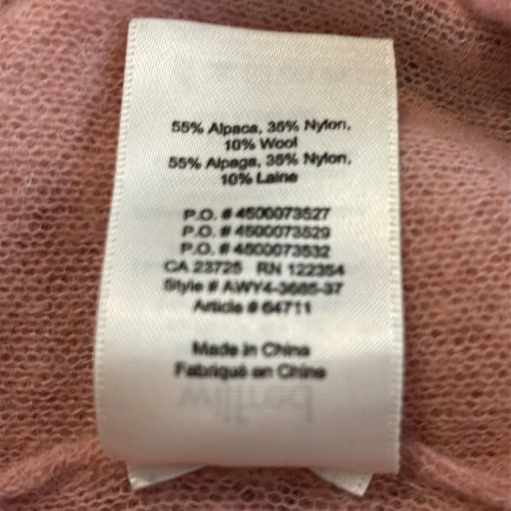 Wilfred Aritzia Bernette Sweater Alpaca Wool Blend Pink Oversized Lightweight L - Picture 6 of 6